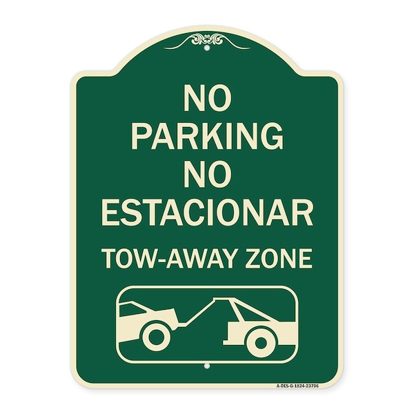 Signmission No Parking No Estacionar Tow Away Zone Directional Arrow Tacionamiento Zona De Carga, G-1824-23706 A-DES-G-1824-23706 - main